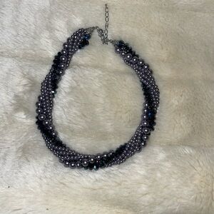 Elegant Black and Silver Beaded Necklace